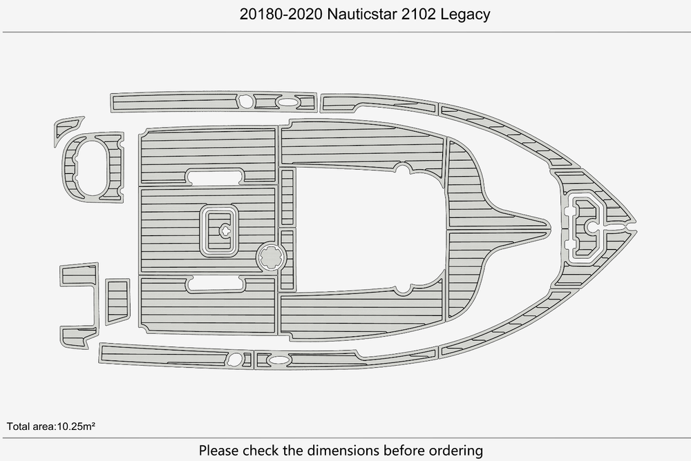 2018-2020 Nauticstar 2102 Legacy Marine teak deck EVA Foam Boat flooring