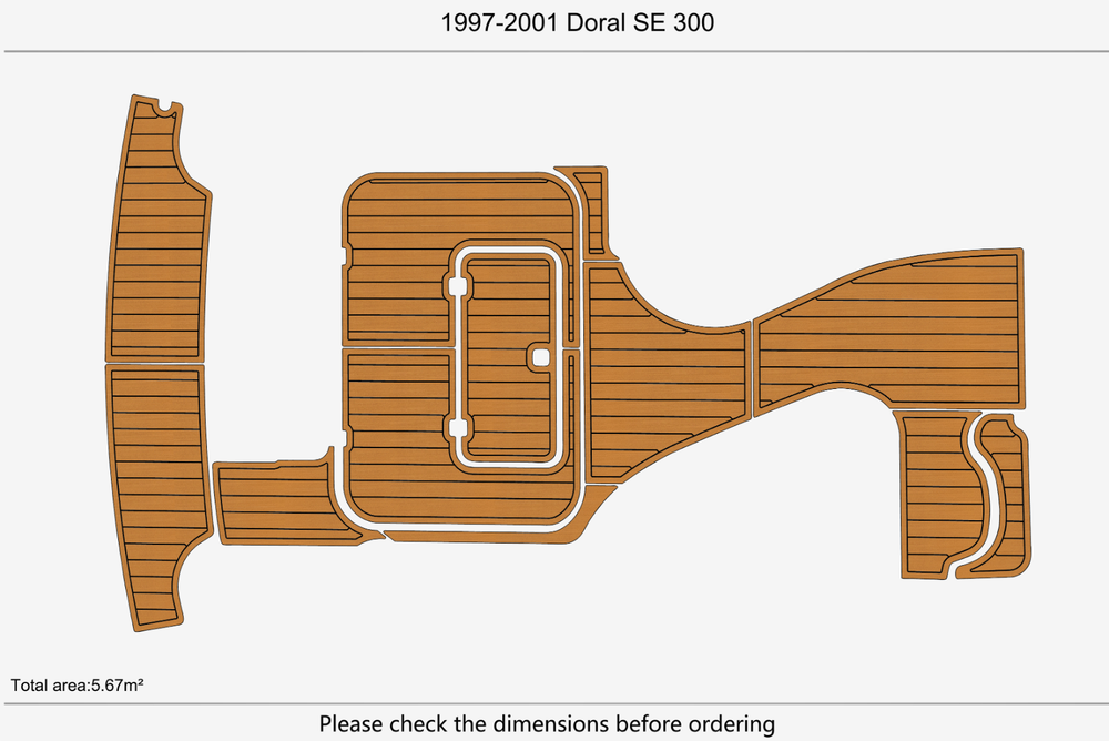 1997-2001 Doral SE 300 Cockpit Swim platform 1/4"6mm EVA Foam carpet floor