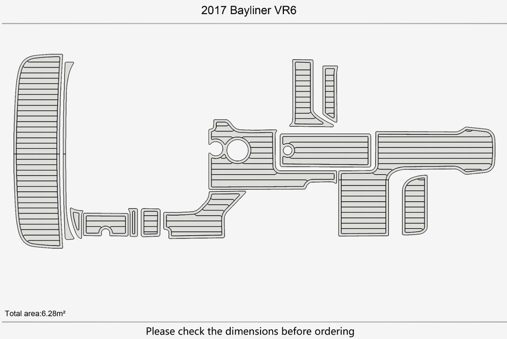 2017 Bayliner VR6 Marine teak deck EVA Foam Boat flooring