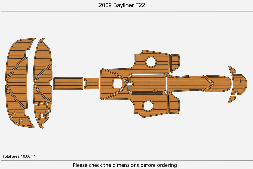 2009 Bayliner F22 Anti-slip mat Custom EVA faux teak marine deck flooring