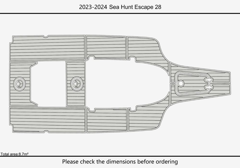 2023-2024 SEA HUNT 28 ESCAPE Cockpit 1/4"6mm EVA Foam FAUX MAT floor