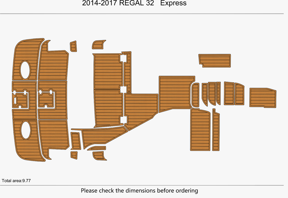 2014-2017 REGAL 32 Express Cockpit Swim platform 1/4"6mm EVA foam faux Mat floor