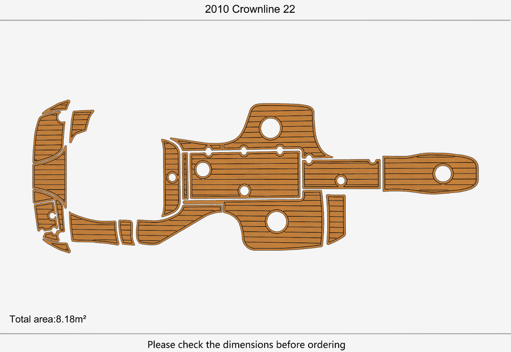 2010 CROWNLINE 22 cockpit swim platform 1/4" 6mm EVA Foam Teak floor