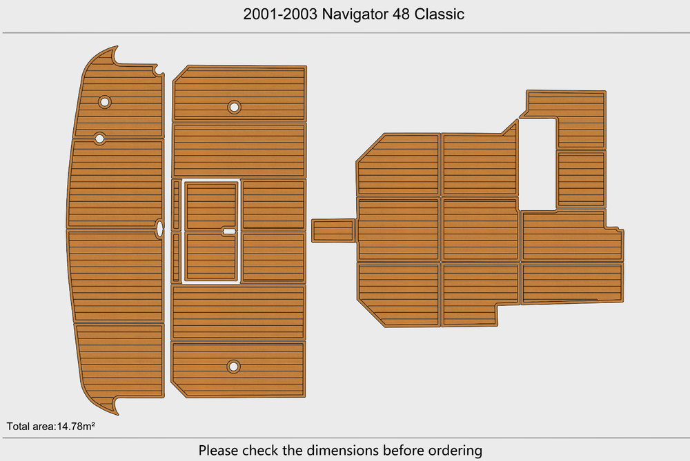 2001-2003 Navigator 48 Classic Cockpit Swim platform 1/4"6mm EVA Foam floor