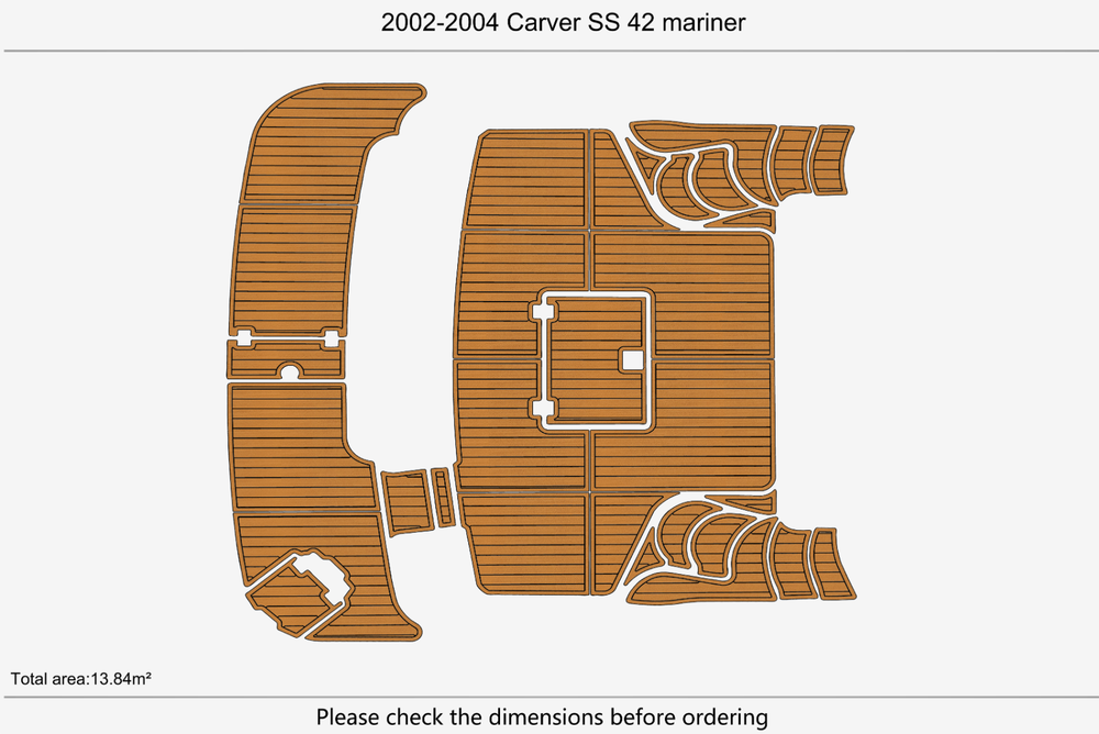 2002-2004 Carver 42 mariner SS Cockpit Swim platform 1/4"6mm EVA Foam mat floor
