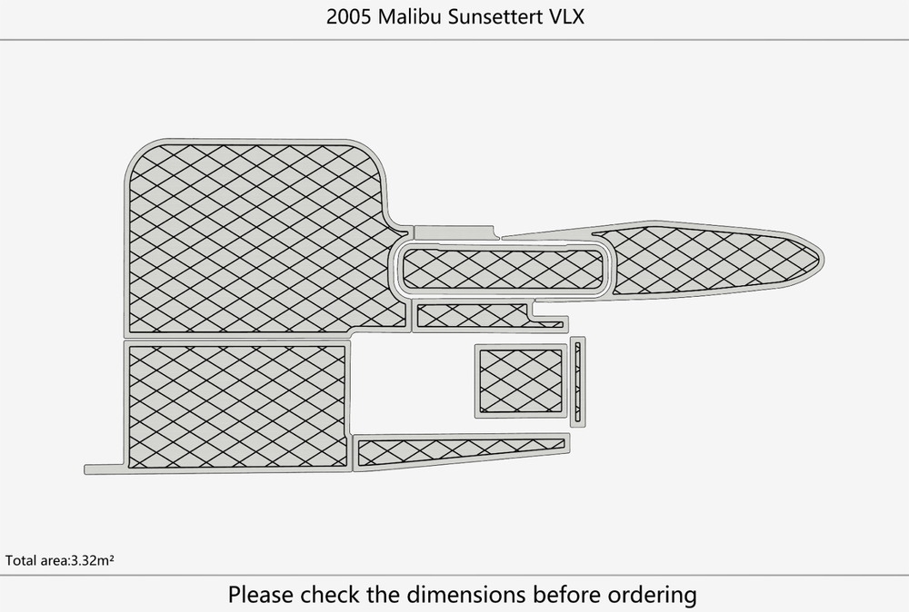 2005 Malibu Sunsettert VLX Cockpit Swim platform 1/4"6mm EVA Foam floor