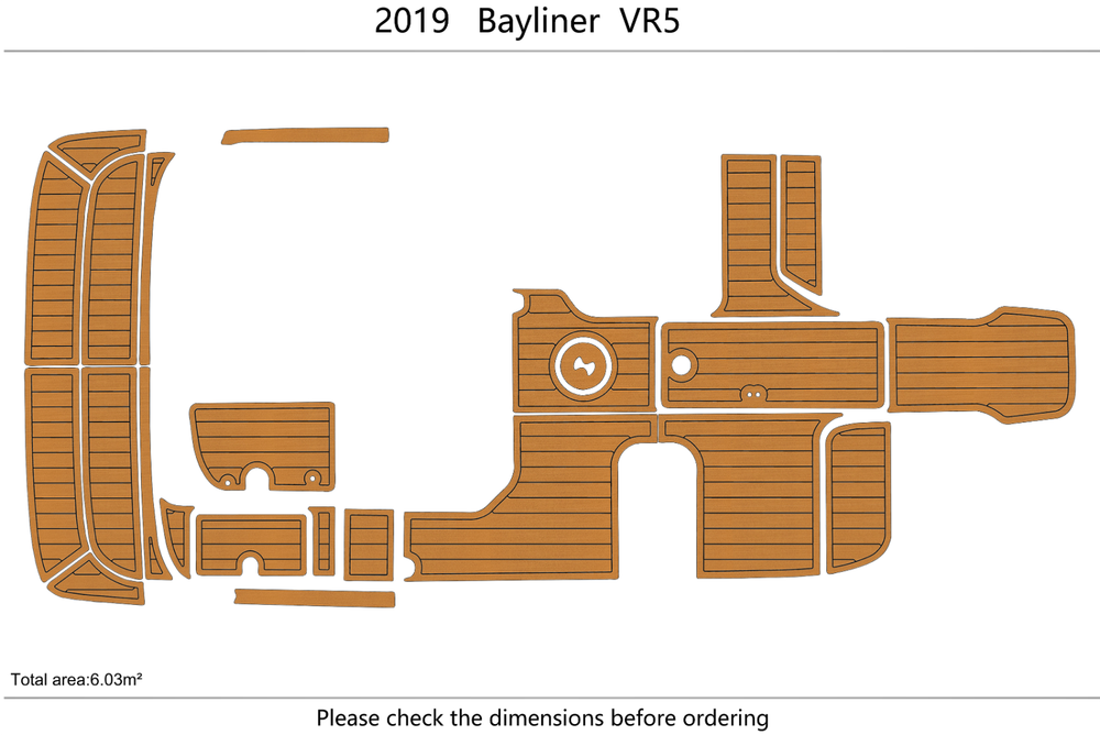 2019 Bayliner VR5 Cockpit Swim platform 1/4"6mm EVA foam floor