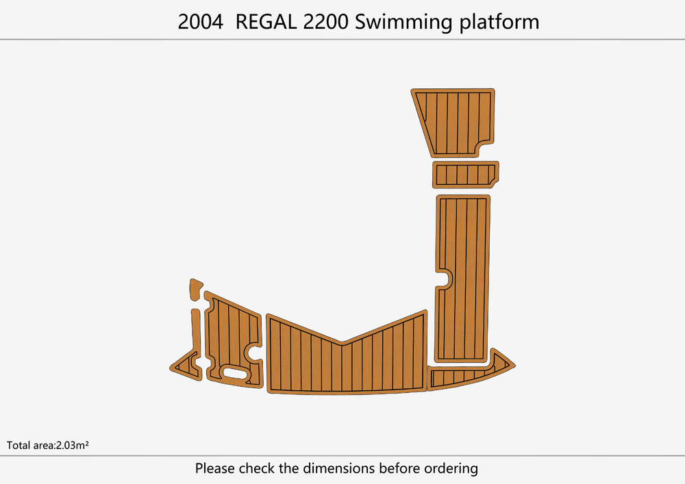 2004 REGAL 2200 Swimming platform Pads 1/4" 6mm EVA FaUX Teak floor