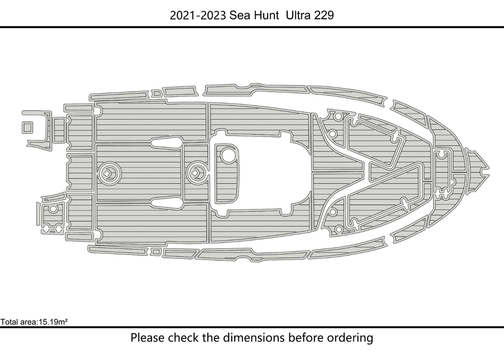 2021-2023 Sea Hunt 229 ultra Cockpit Swim platform bow 1/4"6mm EVA Foam floor