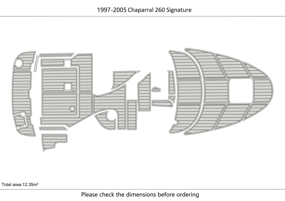 1997-2005 Chaparral 260 Signature Anti-slip Custom EVA teak marine deck flooring