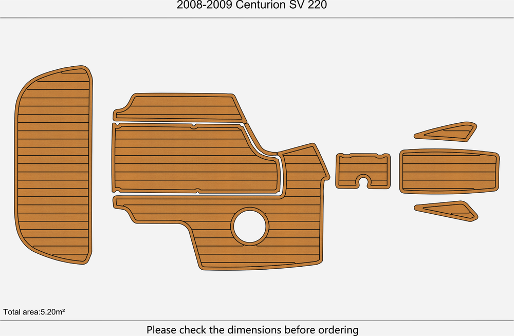 2008-2009 Centurion SV 220 Anti-slip Custom EVA teak marine deck flooring