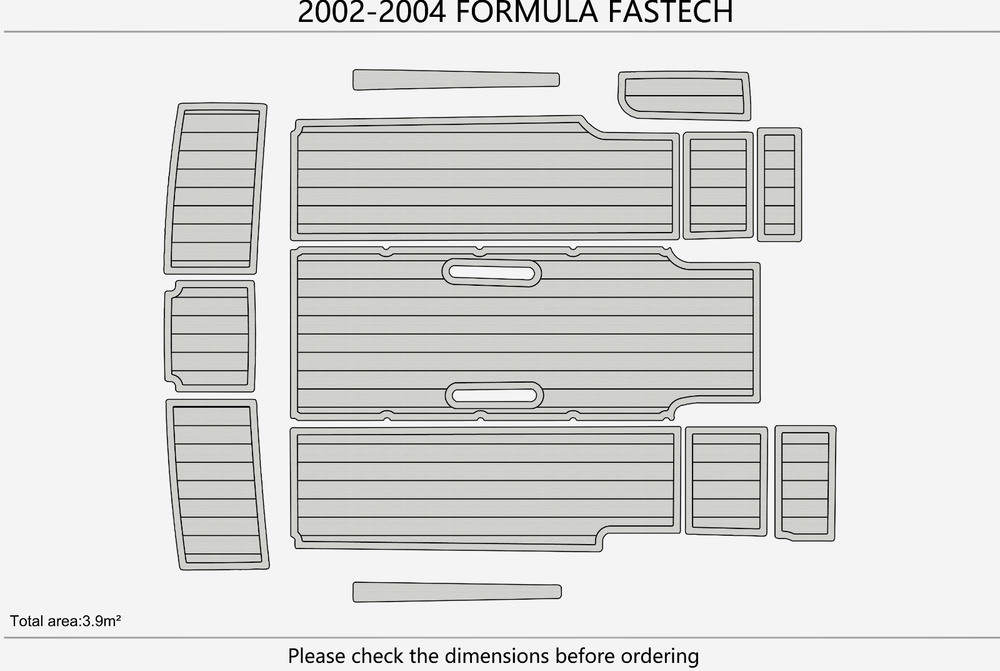 2002-2004 Formula Fastech Cockpit Swim platform 1/4" 6mm EVA faux teak mat Floor