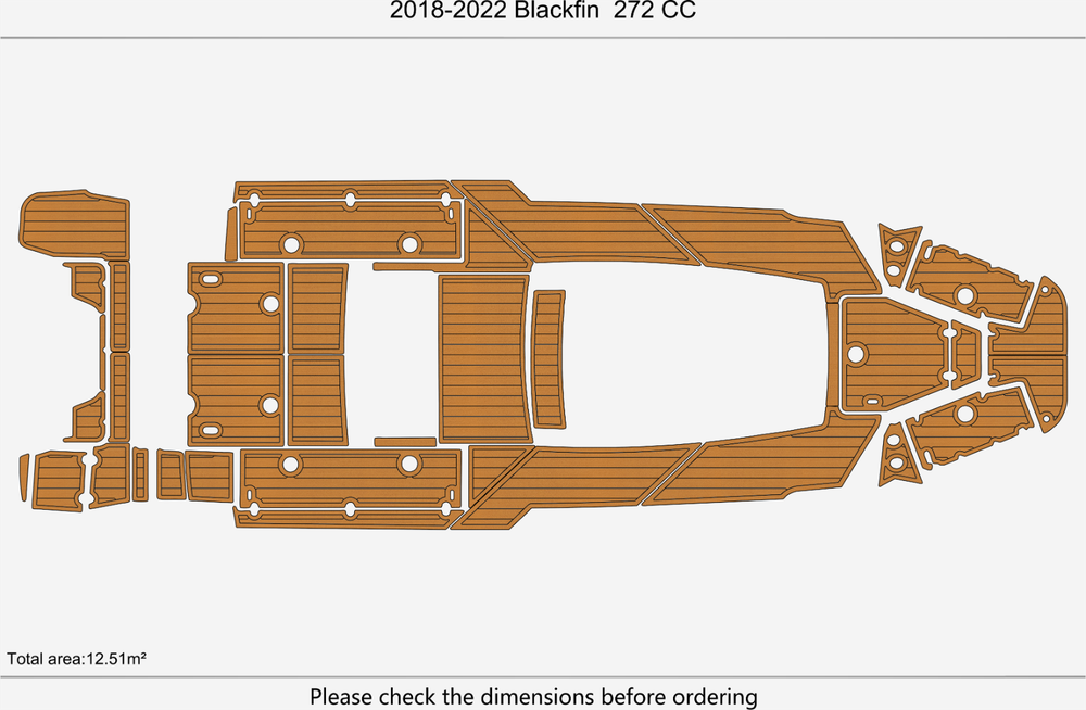 2018-2022 Blackfin 272 CC Cockpit swimming platform bow 1/4"6mm EVA foam floor