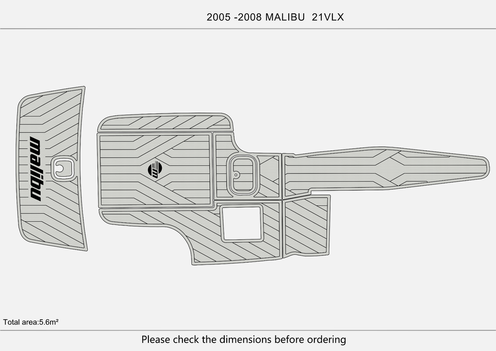 2007 MALIBU 21 VLX Swim Platform cockpit 1/4" 6mm EVA foam floor