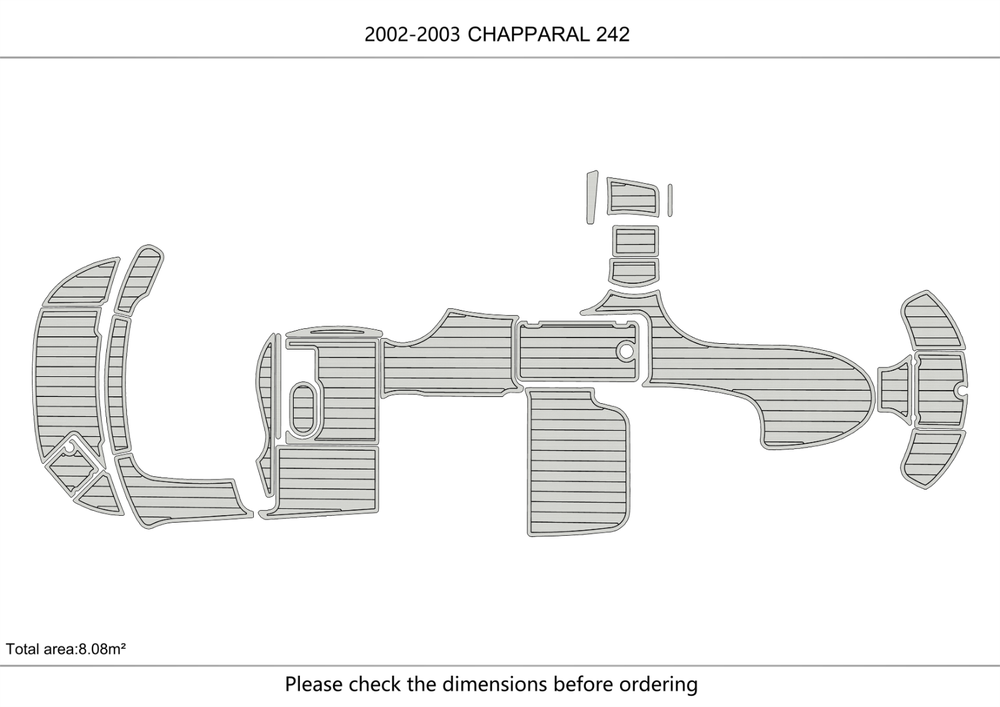 2002-2003 Chappara 242 Cockpit Swim Platform Pads 1/4" 6mm EVA decking floor