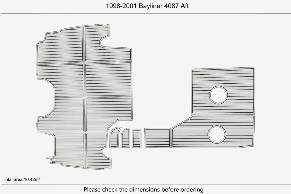 1998-2001 Bayliner 4087 Aft Anti-slip mat Custom EVA teak marine deck flooring