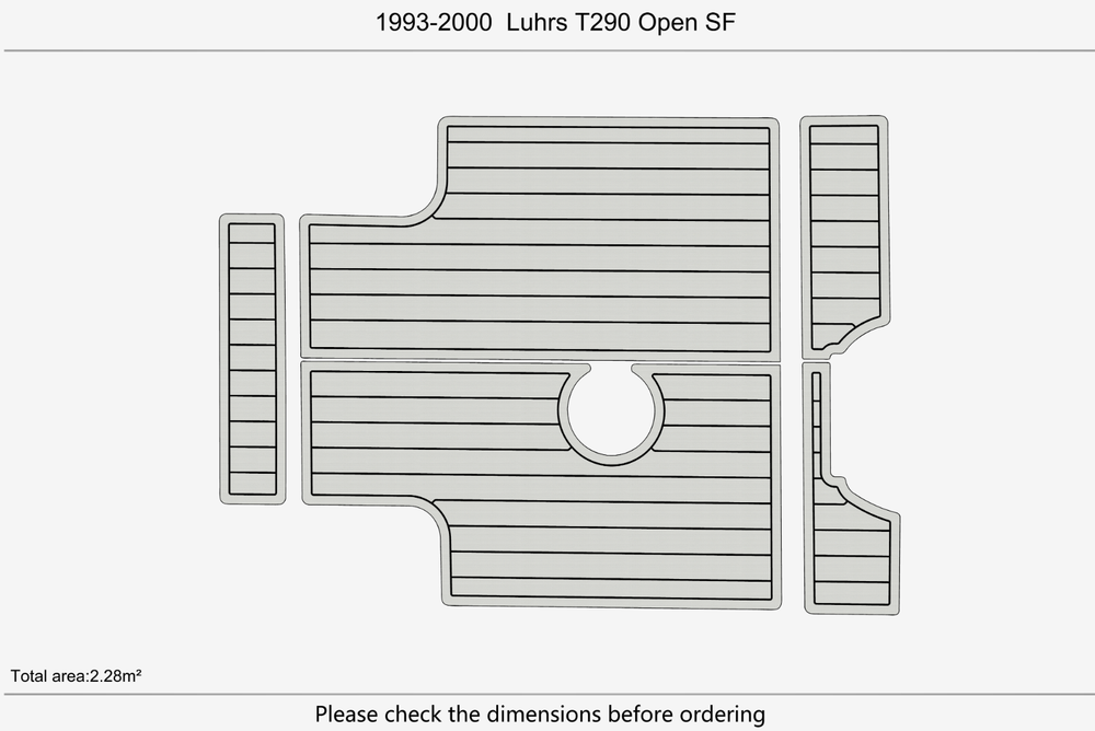 1993-2000 Luhrs T290 Open SF Swim platform 1/4"6mm EVA Foam faux mat floor