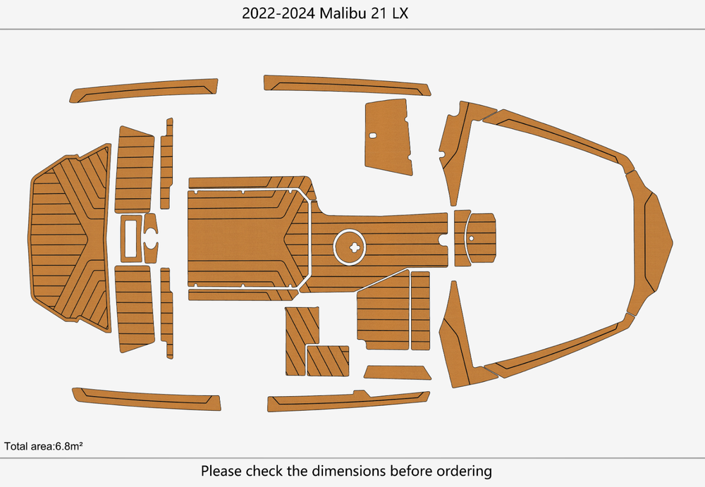 2022-2024 Malibu 21 LX Cockpit Swim platform bow 1/4"6mm EVA Foam faux floor