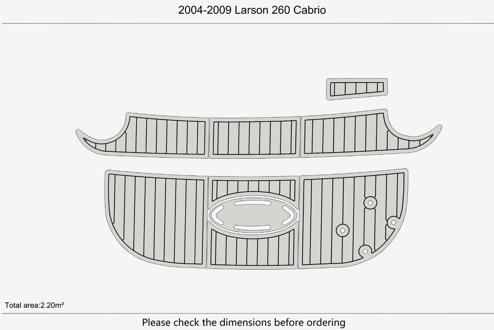 2004-2009 Larson 260 Cabrio Cockpit Swim platform 1/4"6mm EVA Foam faux floor