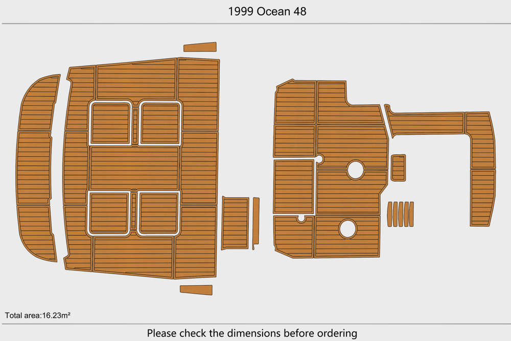 1999 Ocean 48 Cockpit Swim platform 1/4"6mm EVA Foam faux mat floor