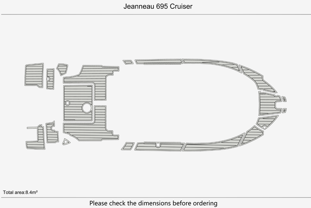 2020 Jeanneau 695 Cruiser Anti-slip mat Custom EVA faux teak marine flooring
