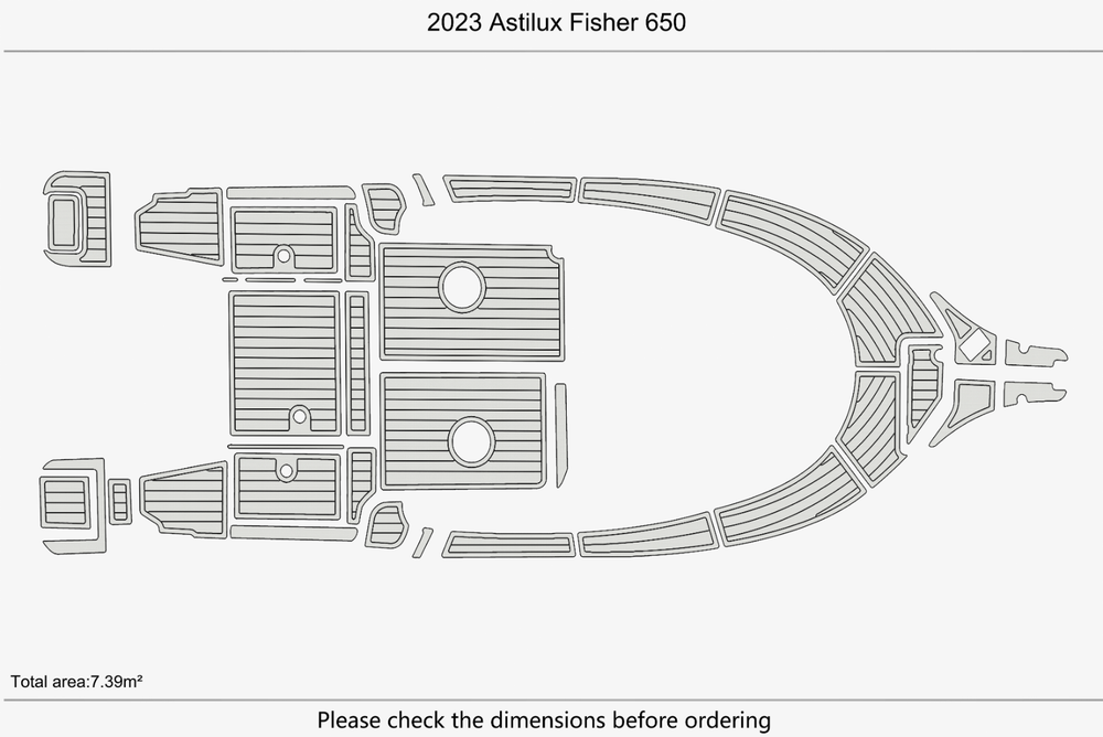 2023 Astilux Fisher 650 Marine teak deck seadek EVA Foam Boat flooring