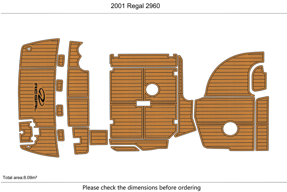 2001 Regal 2960 Cockpit Swim platform 1/4"6mm EVA Foam FAUX mat floor