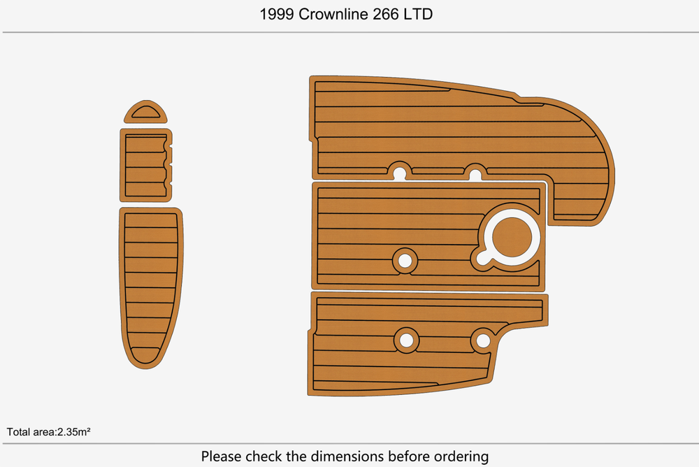 1999 Crownline 266 LTD Marine teak deck EVA Foam Boat flooring