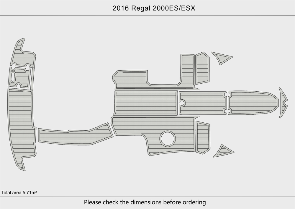 2016-2023 Regal 2000 ES Cockpit Swim platform bow 1/4"6mm EVA foam faux floor