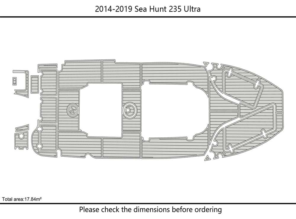 2014-2019 Sea Hunt 235 Ultra Cockpit Swim platform 1/4"6mm EVA Foam floor