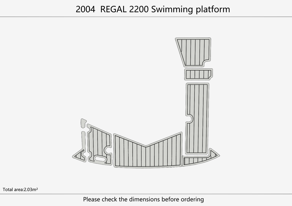 2004 REGAL 2200 Swimming platform Pads 1/4" 6mm EVA FaUX Teak floor