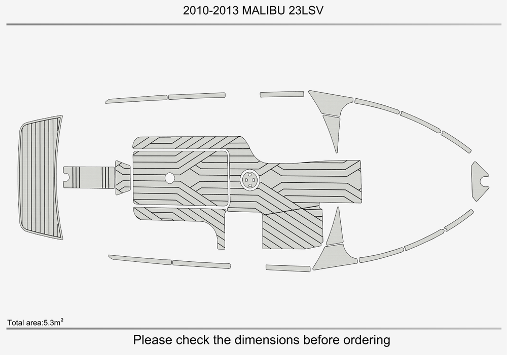 2010-2013 MALIBU 23 LSV Cockpit Swim platform 1/4" 6mm EVA faux teak mat Floor