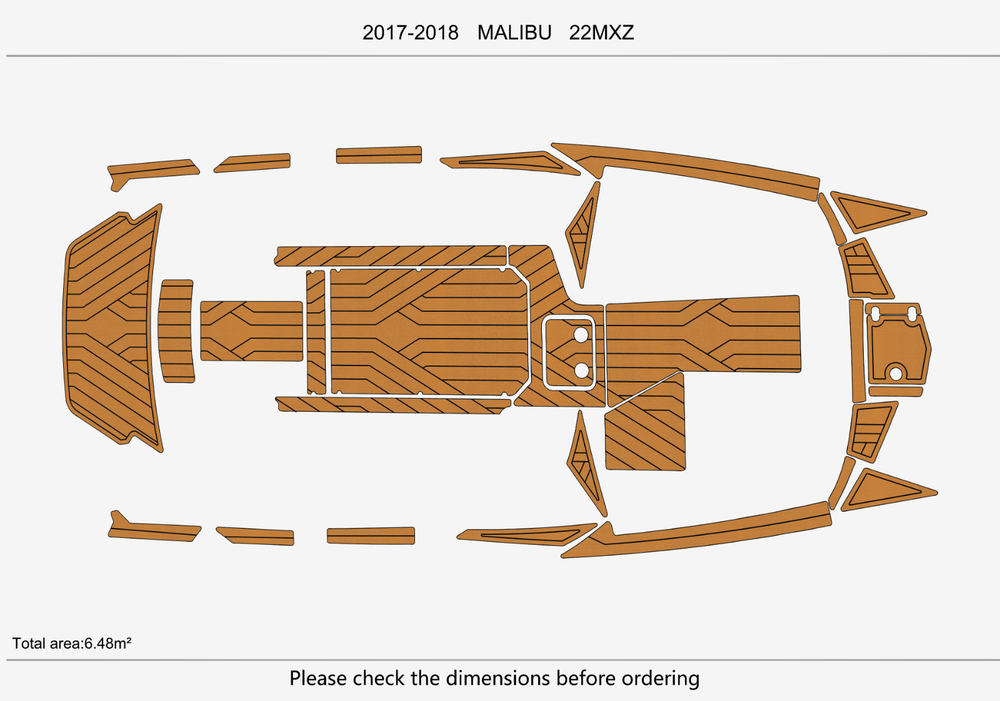 2017-2018 malibu 22 MXZ Cockpit Swim platform bow 1/4"6mm EVA Foam floor