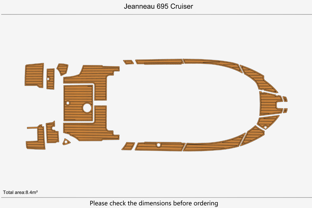 2020 Jeanneau 695 Cruiser Anti-slip mat Custom EVA faux teak marine flooring