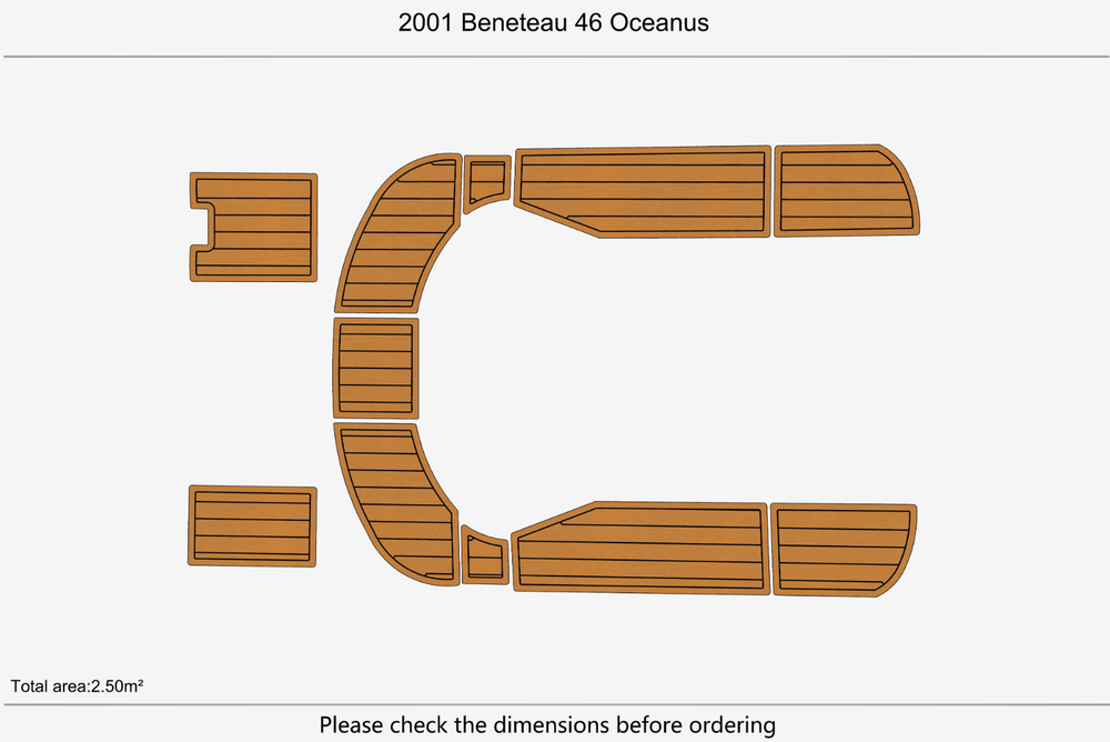 2001 Beneteau 46 Oceanus Anti-slip mat Custom EVA teak marine deck flooring