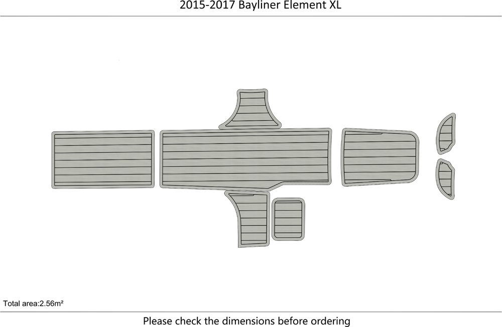 2015-2017 Bayliner Element XL Cockpit Swim platform 1/4" 6mm EVA faux teak Floor