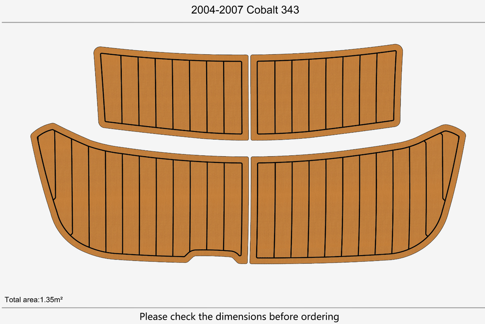 2004-2007 Cobalt 343 Swim Platform 1/4" 6mm EVA Teak Deck floor