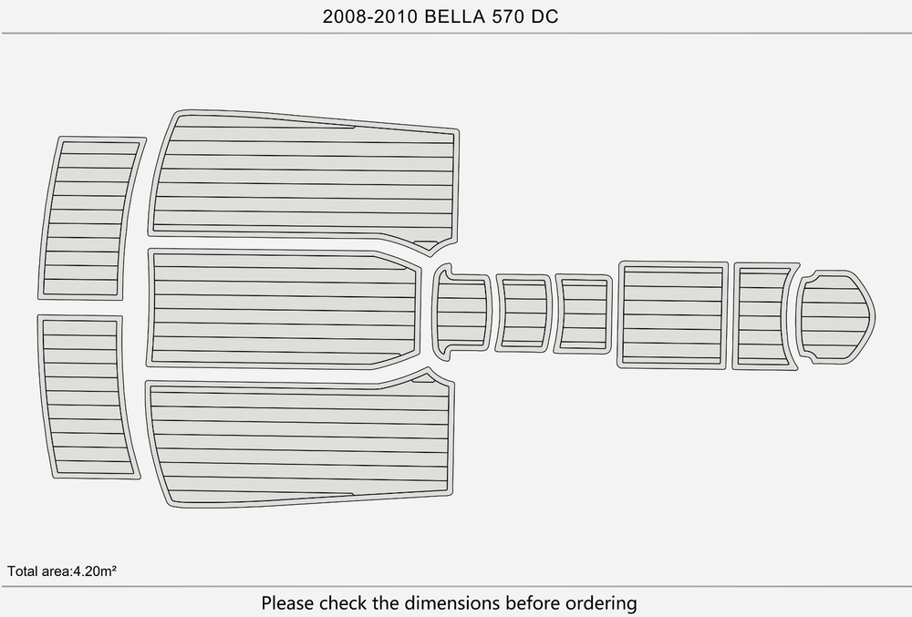 2008-2010 Bella 570 DC Marine teak deck EVA Foam Boat fuax foam mat flooring