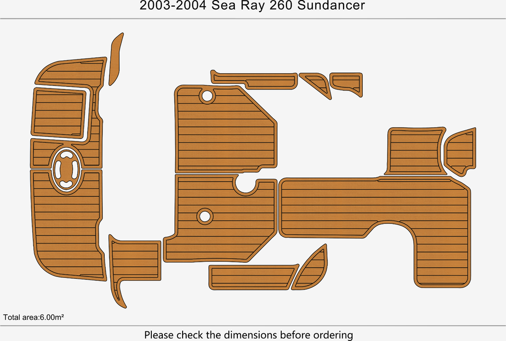 2003-2004 Sea Ray 260 Sundancer Marine teak deck seadek EVA Foam Boat flooring
