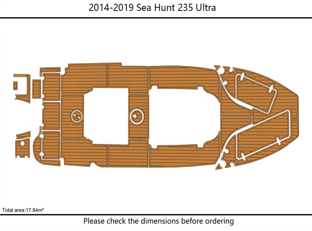 2014-2019 Sea Hunt 235 Ultra Cockpit Swim platform 1/4"6mm EVA Foam floor