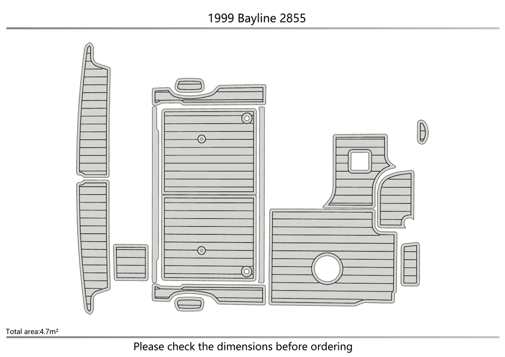1999 bayline 2855 Anti-slip mat Custom EVA faux teak marine deck flooring