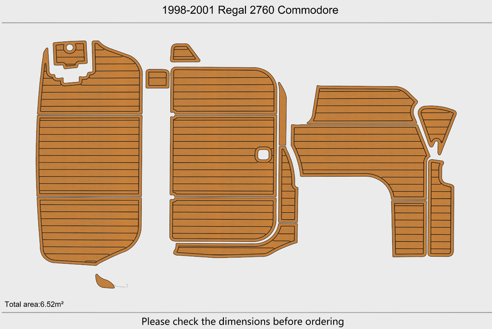 1998-2001 Regal 2760 Commodore Cockpit Swim platform 1/4" 6mm EVA faux mat Floor