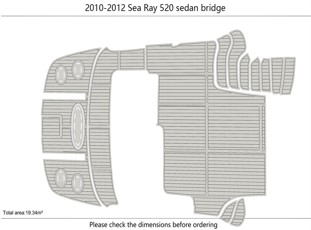2010-2012 Sea Ray 520 sedan bridge Cockpit Swim platform 1/4"6mm EVA Faux floor