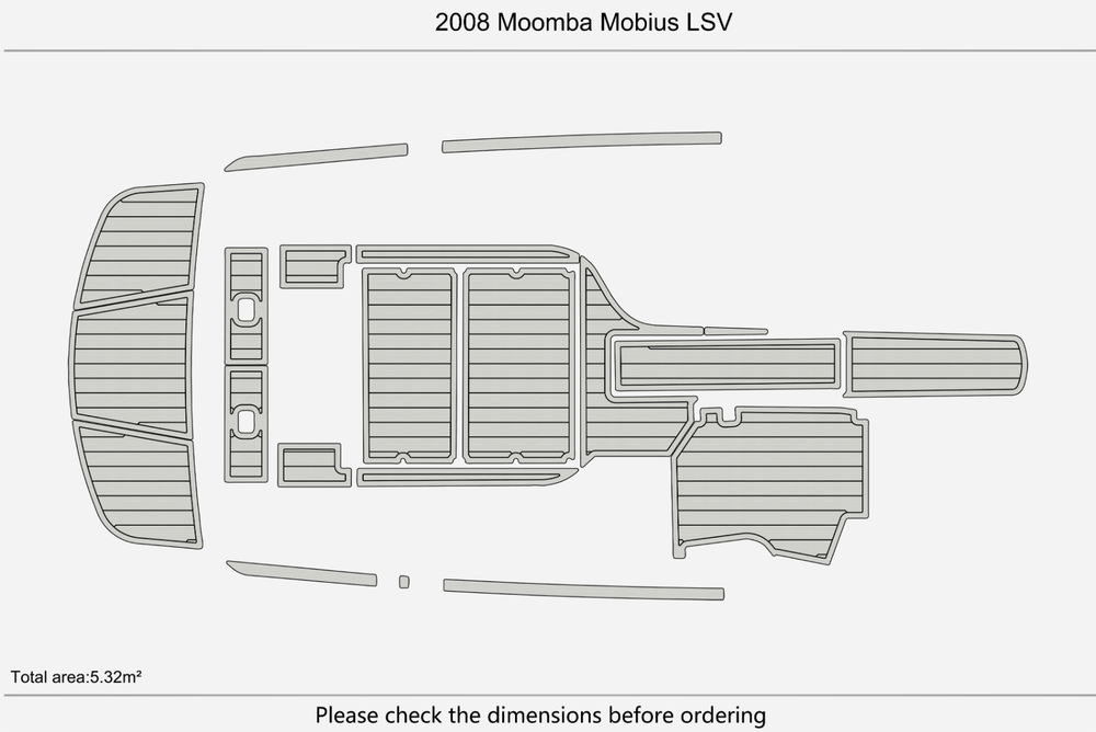 2008 Moomba Mobius LSV Anti-slip mat Custom EVA faux teak marine deck flooring