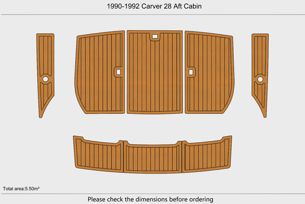 1990-1992 Carver 28 Aft Cabin Cockpit Swim platform 1/4"6mm EVA Foam fuax floor