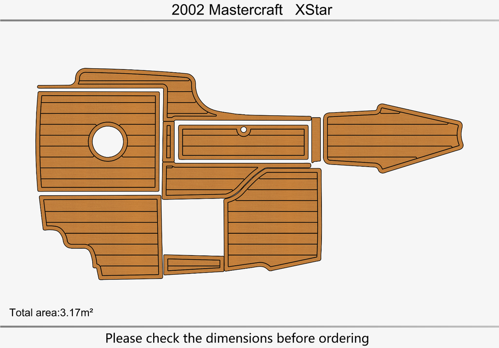 2002 Mastercraft XStar Cockpit Swimming platform faux teak floor 1/4" mat FLOOR