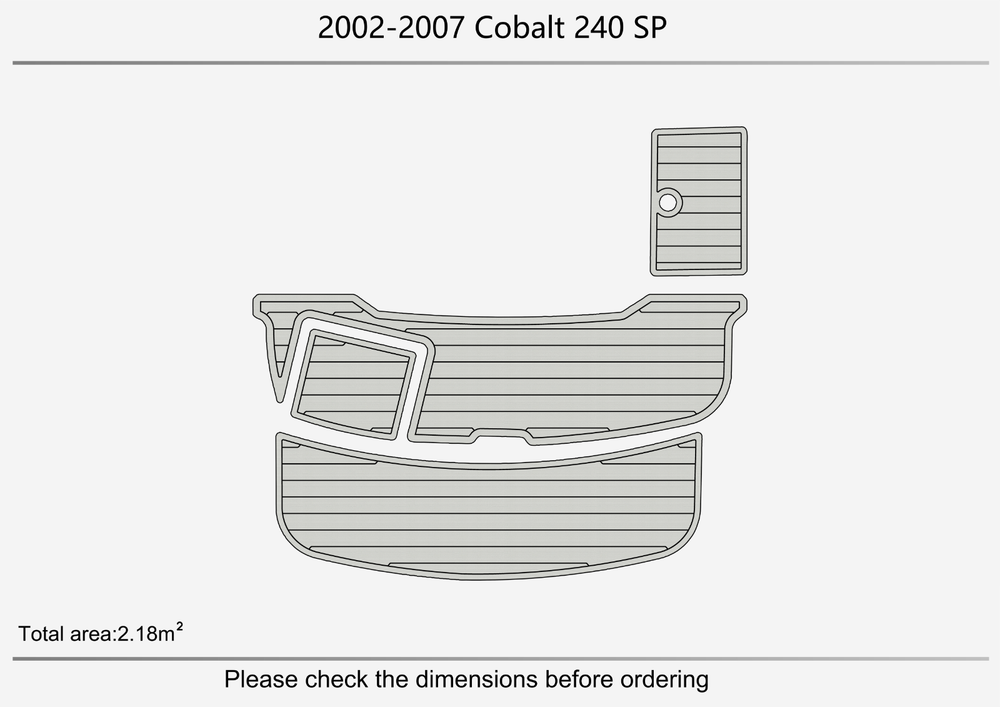 2002-2007 Cobalt 240 sp Cockpit Swim platform 1/4" 6mm EVA faux teak mat Floor