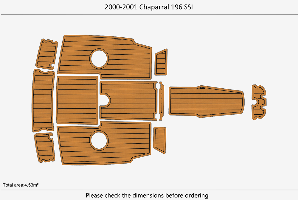 2000-2001 Chaparral 196 SSI Anti-slip mat Custom EVA teak marine deck flooring