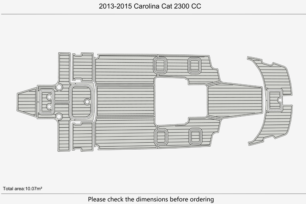 2013-2015 Carolina Cat 2300 CC Cockpit bow 1/4"6mm EVA Foam carpet marine floor