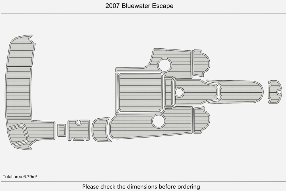 2007 Bluewater Escap Marine teak deck EVA Foam Boat flooring